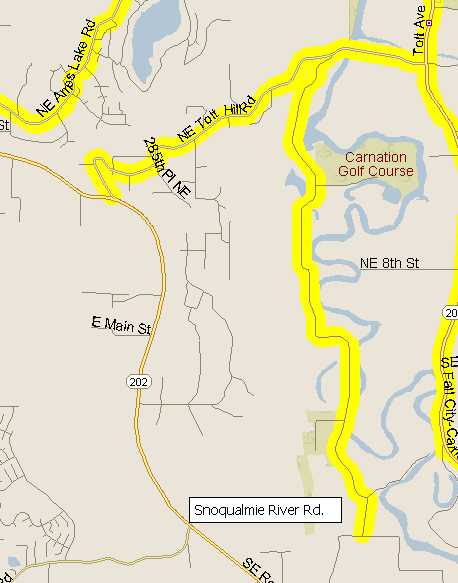Map of Snoqualmie River Road